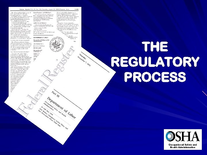 THE REGULATORY PROCESS 