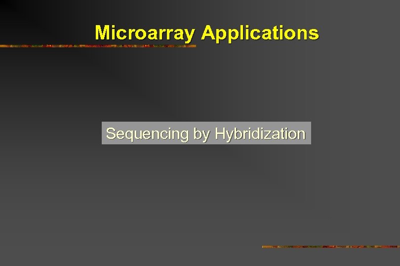 Microarray Applications Sequencing by Hybridization 