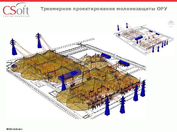 Трехмерное проектирование молниезащиты ОРУ ©ЗАО «Си. Софт» 