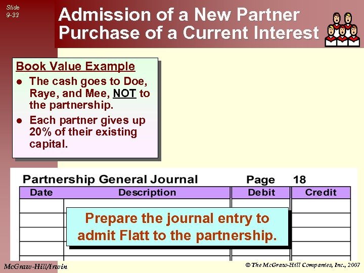 Slide 9 -33 Admission of a New Partner Purchase of a Current Interest Book