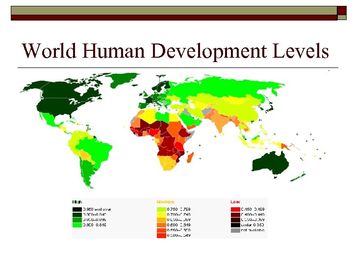 World Human Development Levels 