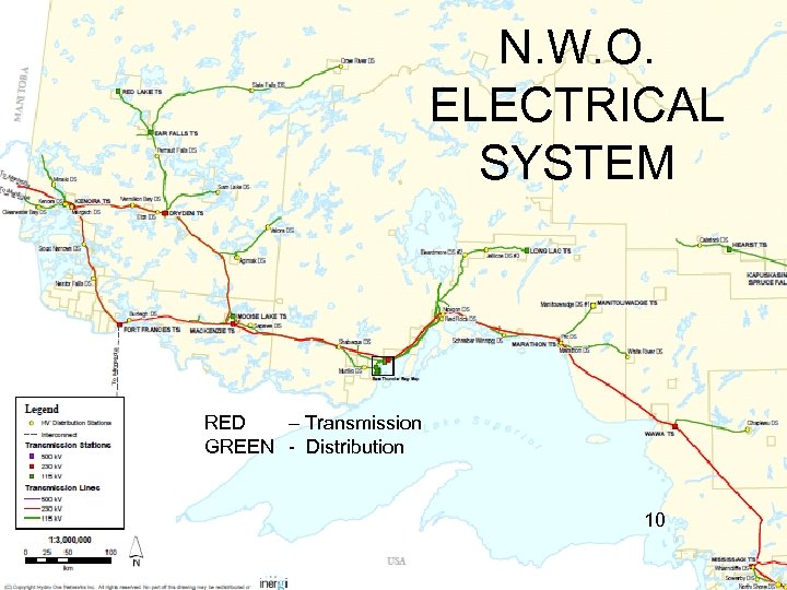 N. W. O. ELECTRICAL SYSTEM RED – Transmission GREEN - Distribution 10 
