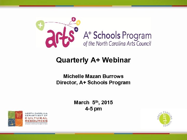 Quarterly A+ Webinar Michelle Mazan Burrows Director, A+ Schools Program March 5 th, 2015