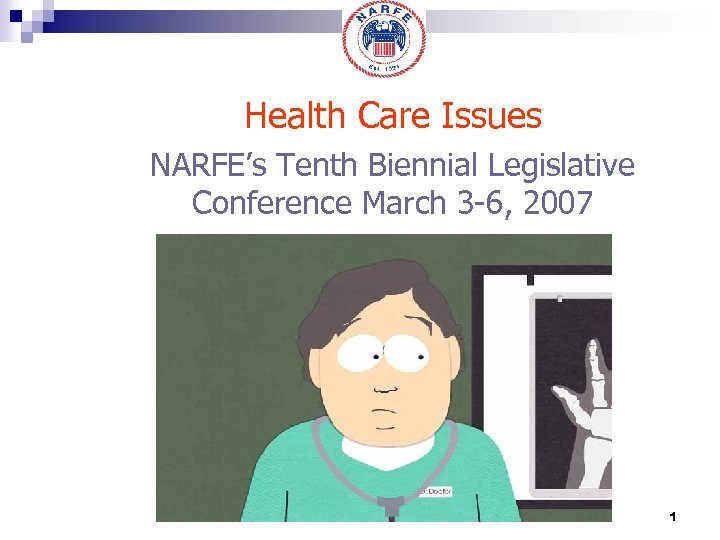 Health Care Issues NARFE’s Tenth Biennial Legislative Conference March 3 -6, 2007 1 