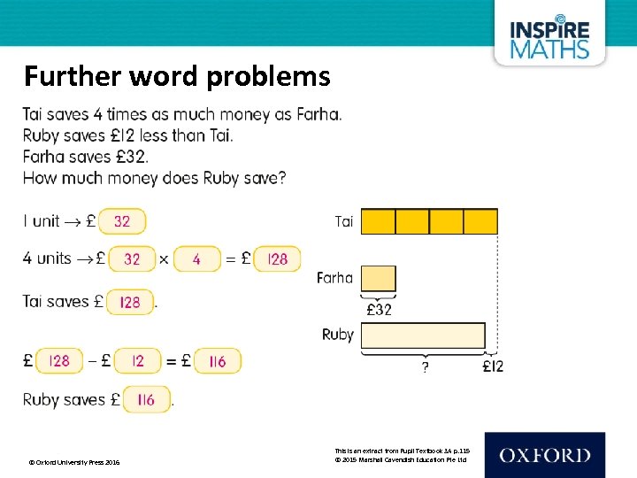 Further word problems © Oxford University Press 2016 This is an extract from Pupil