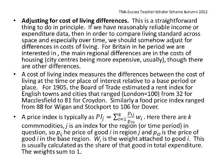 TNA-Sussex Teacher-Scholar Scheme Autumn 2012 • 