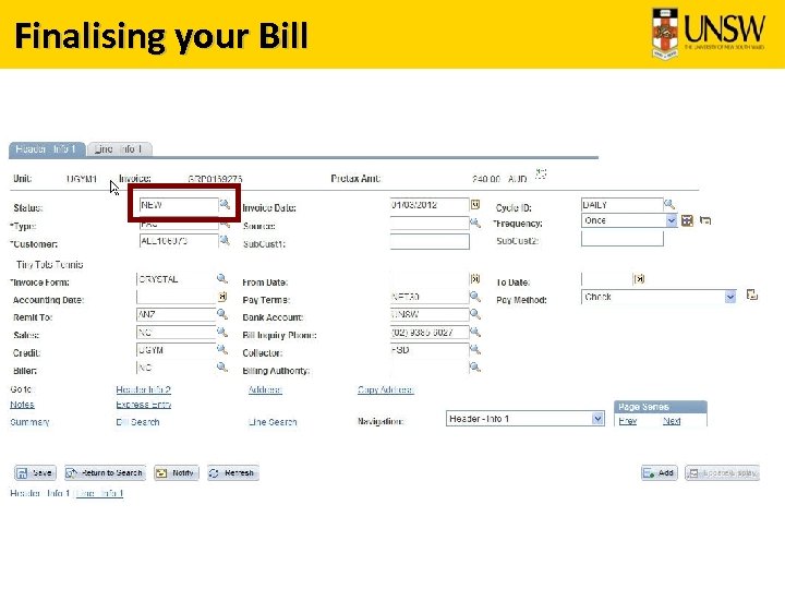 Finalising your Bill 