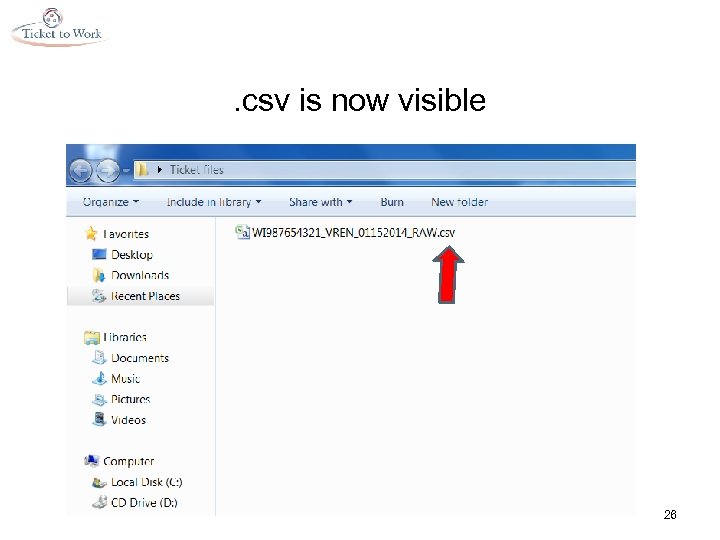 . csv is now visible 26 