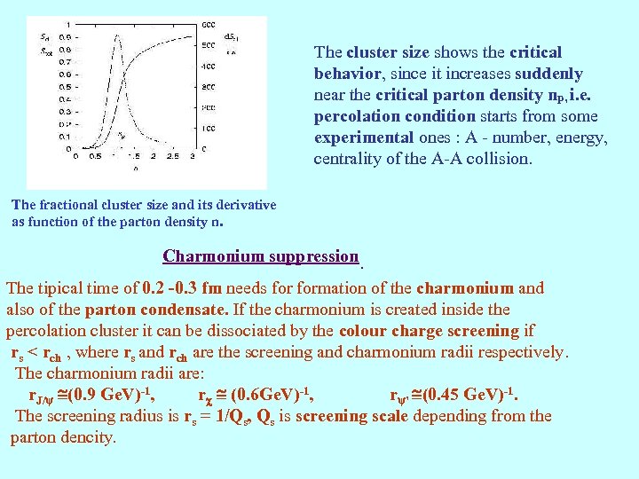 The cluster size shows the critical behavior, since it increases suddenly near the critical