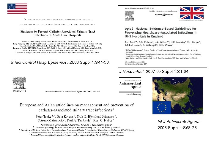 Infect Control Hosp Epidemiol. 2008 Suppl 1: S 41 -50. J Hosp Infect. 2007
