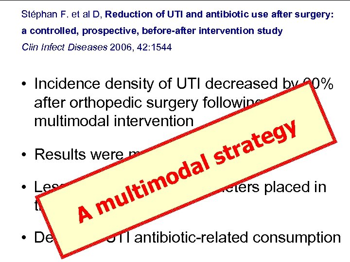 Stéphan F. et al D, Reduction of UTI and antibiotic use after surgery: a