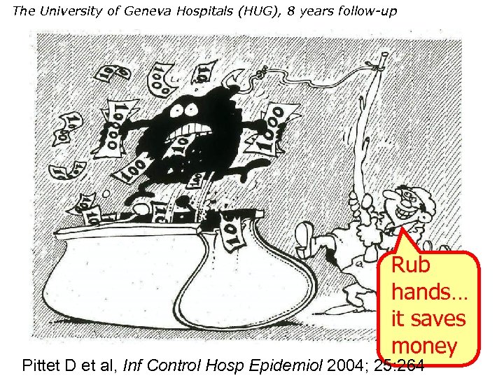 The University of Geneva Hospitals (HUG), 8 years follow-up Rub hands… it saves money