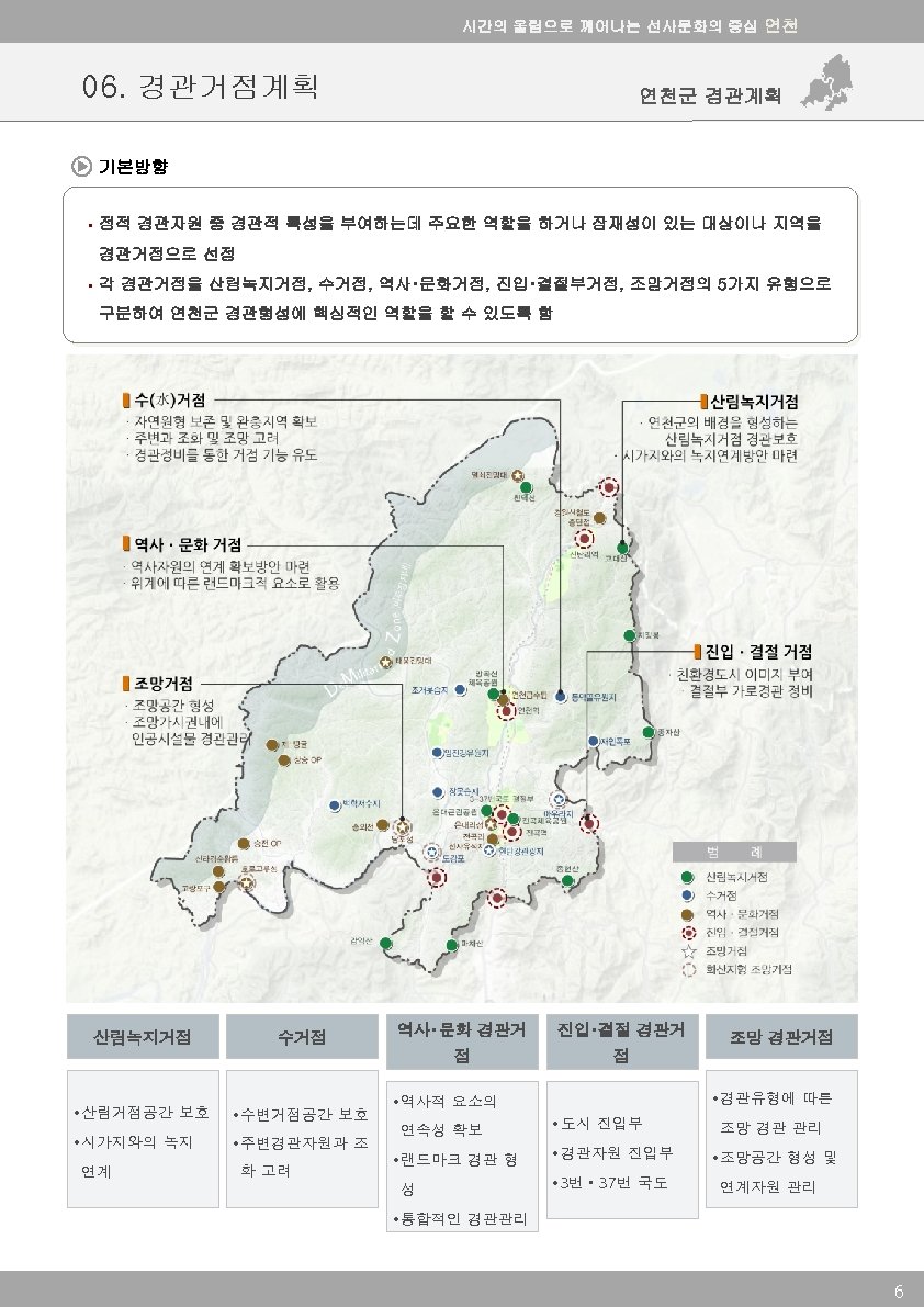 시간의 울림으로 깨어나는 선사문화의 중심 연천 06. 경관거점계획 연천군 경관계획 기본방향 § 점적 경관자원