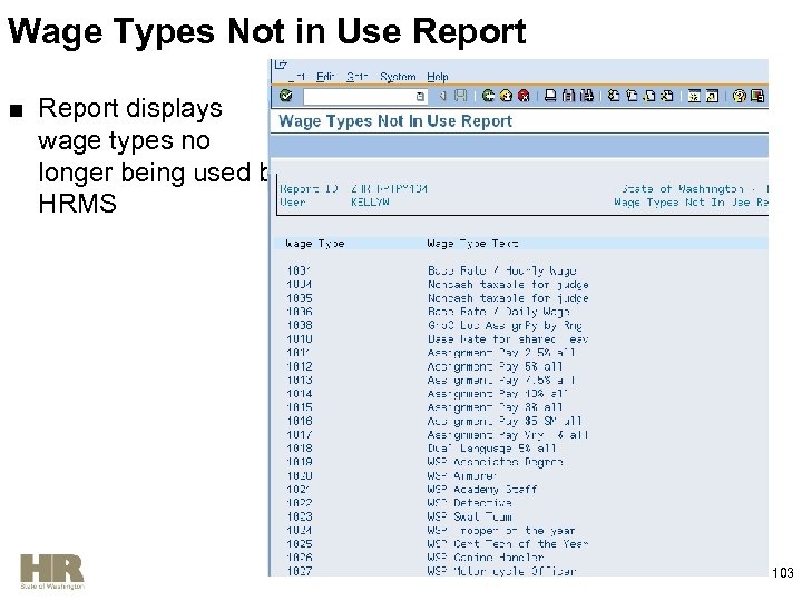 Wage Types Not in Use Report ■ Report displays wage types no longer being