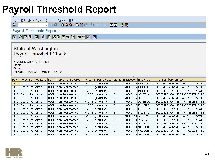 Payroll Threshold Report 28 