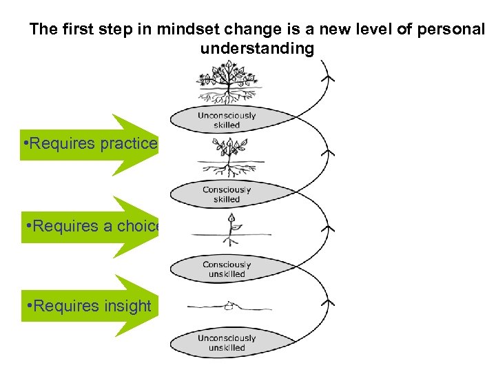 The first step in mindset change is a new level of personal understanding •