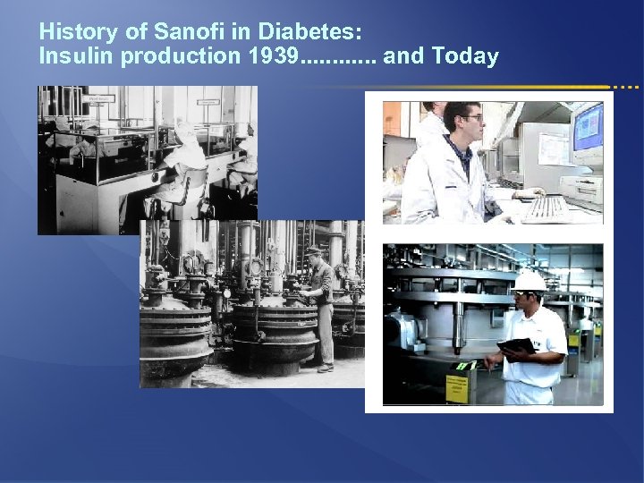 History of Sanofi in Diabetes: Insulin production 1939. . . and Today 