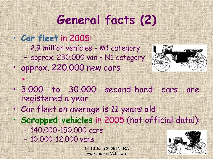 General facts (2) • Car fleet in 2005: – 2. 9 million vehicles -