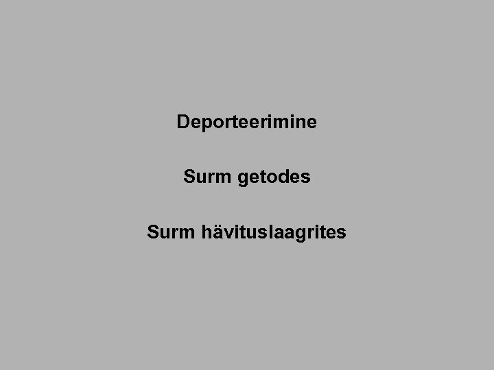 Deporteerimine Surm getodes Surm hävituslaagrites 