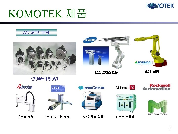KOMOTEK 제품 AC 서보 모터 LCD 트랜스 로봇 웰딩 로봇 (30 W~15 k. W)