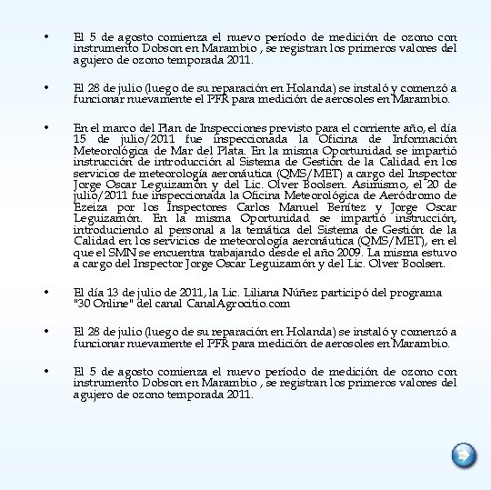  • El 5 de agosto comienza el nuevo período de medición de ozono
