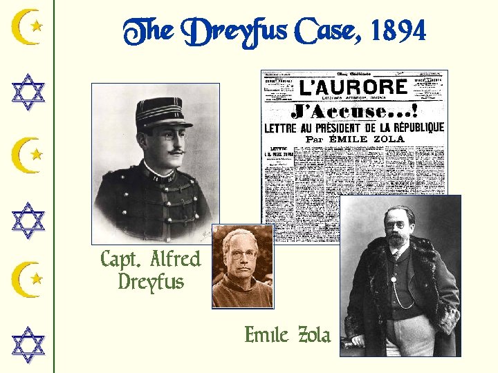 The Dreyfus Case, 1894 Capt. Alfred Dreyfus Emile Zola 