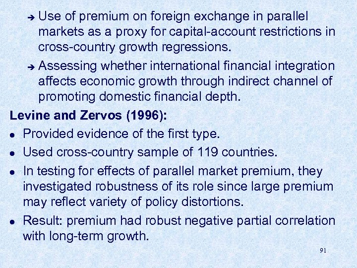 Use of premium on foreign exchange in parallel markets as a proxy for capital-account