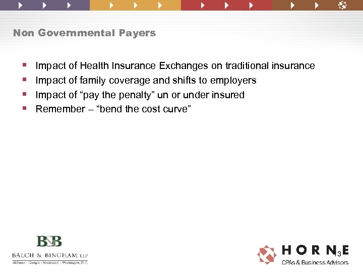 Non Governmental Payers § § Impact of Health Insurance Exchanges on traditional insurance Impact