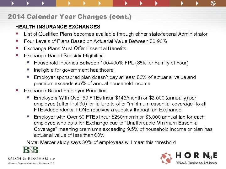 2014 Calendar Year Changes (cont. ) HEALTH INSURANCE EXCHANGES § List of Qualified Plans