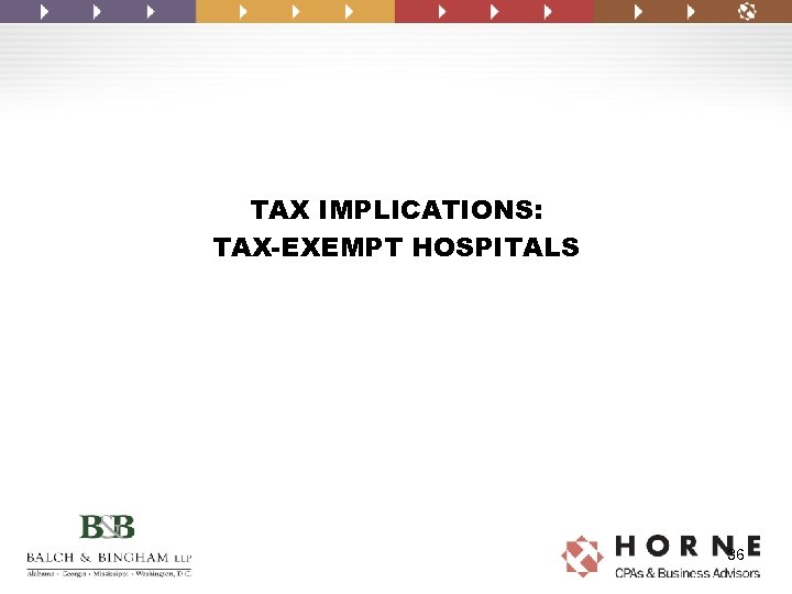 TAX IMPLICATIONS: TAX-EXEMPT HOSPITALS 36 