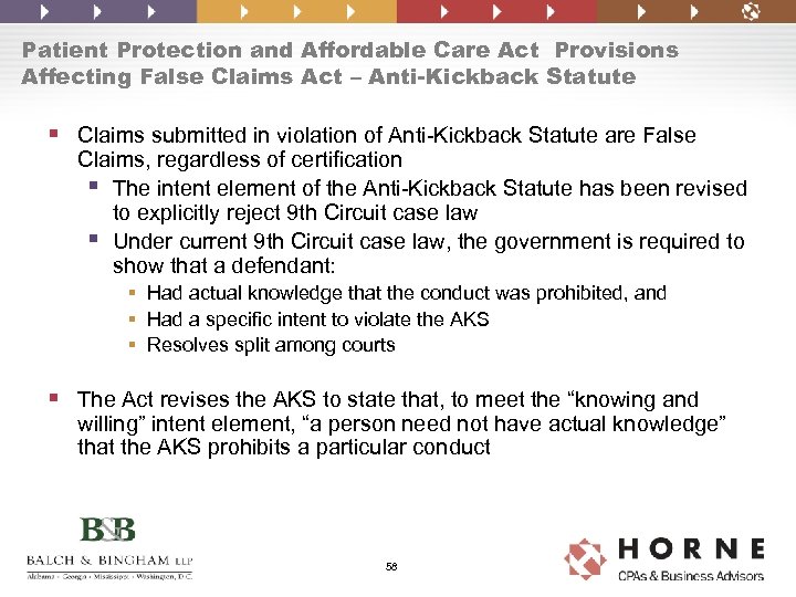 Patient Protection and Affordable Care Act Provisions Affecting False Claims Act – Anti-Kickback Statute