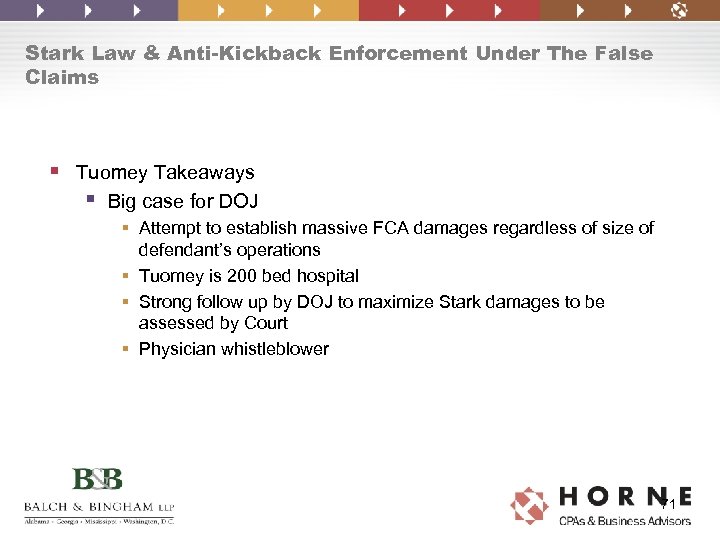 Stark Law & Anti-Kickback Enforcement Under The False Claims § Tuomey Takeaways § Big