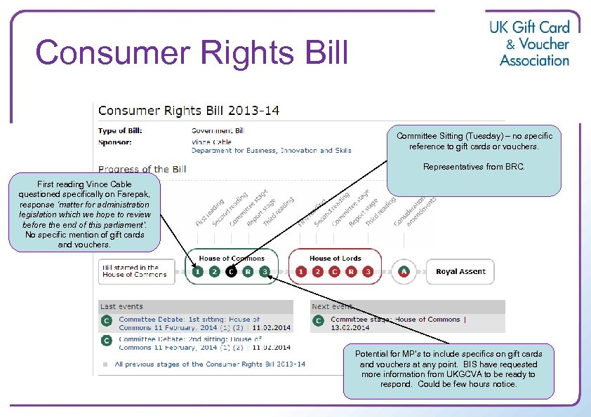 Consumer Rights Bill Committee Sitting (Tuesday) – no specific reference to gift cards or