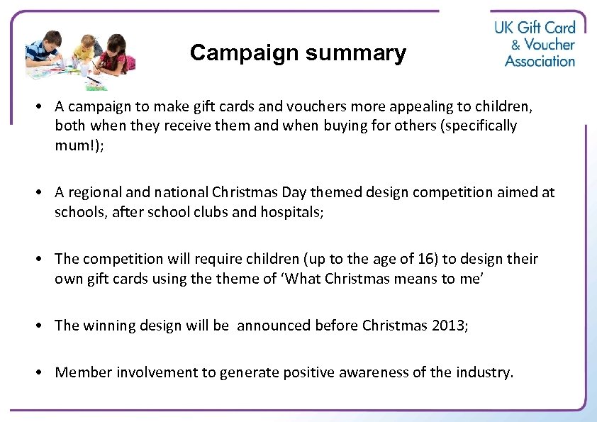 Campaign summary • A campaign to make gift cards and vouchers more appealing to