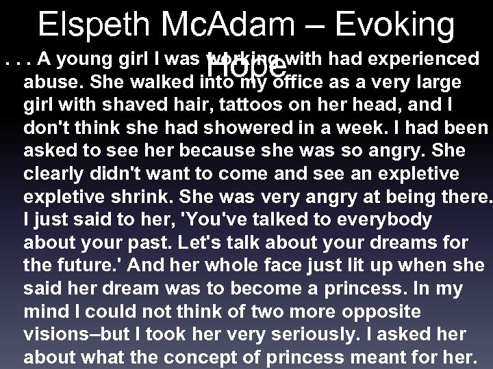 Elspeth Mc. Adam – Evoking . . . A young girl I was working