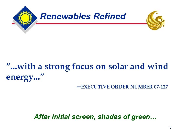 Renewables Refined “. . . with a strong focus on solar and wind energy.
