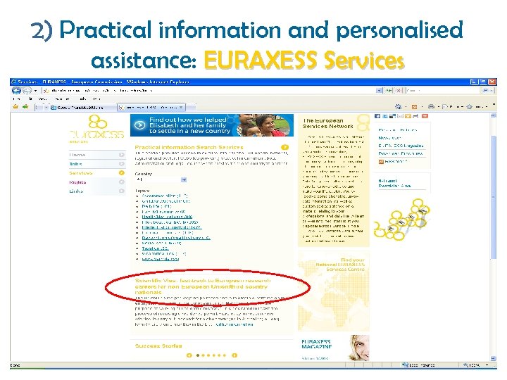 2) Practical information and personalised assistance: EURAXESS Services 