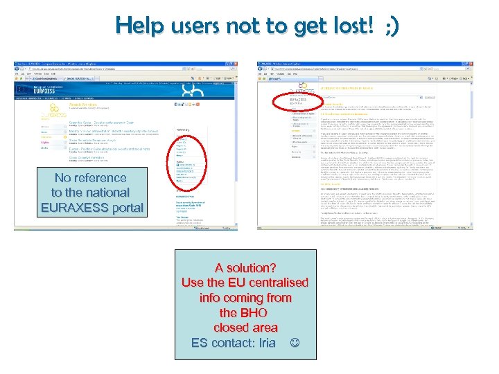 Help users not to get lost! ; ) lost No reference to the national