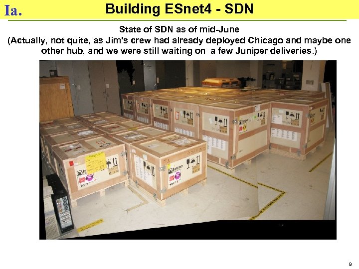 Ia. Building ESnet 4 - SDN State of SDN as of mid-June (Actually, not