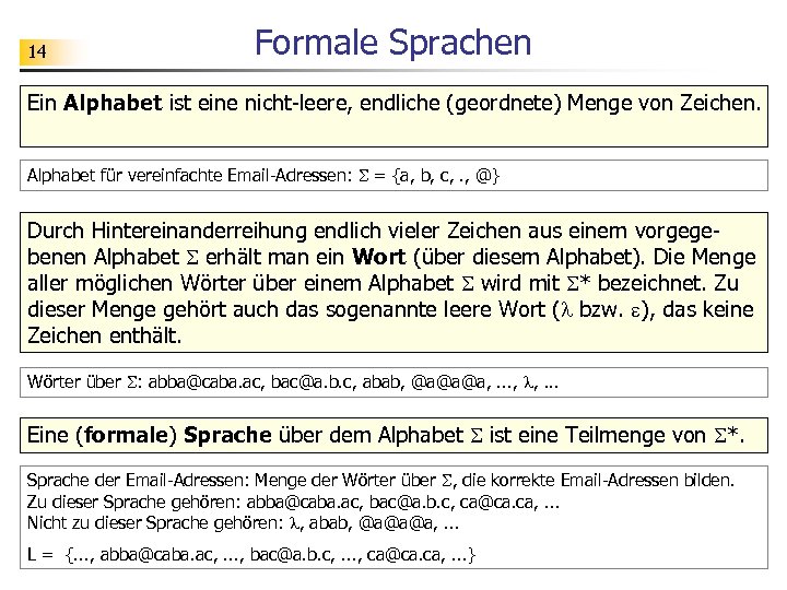 Formale Sprachen Teil 1 Klaus Becker 2006