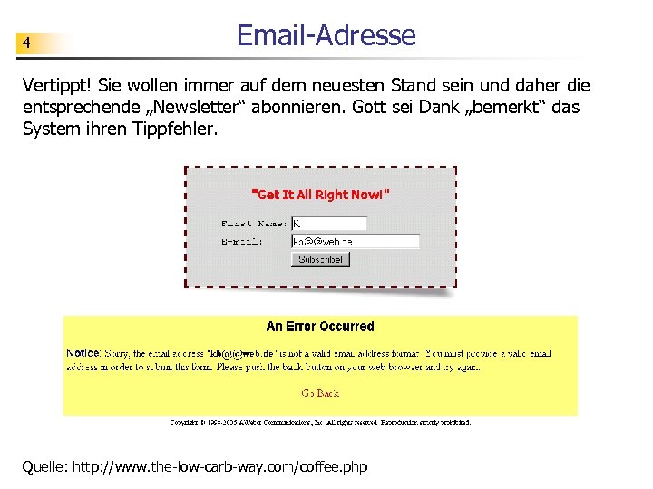 4 Email-Adresse Vertippt! Sie wollen immer auf dem neuesten Stand sein und daher die