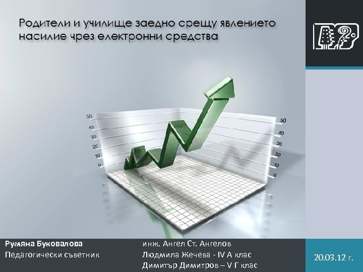 Румяна Буковалова Педагогически съветник инж. Ангел Ст. Ангелов Людмила Жечева - IV A клас