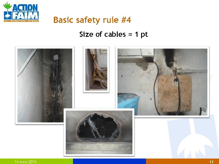 Basic safety rule #4 Size of cables = 1 pt 16 mars 2018 11