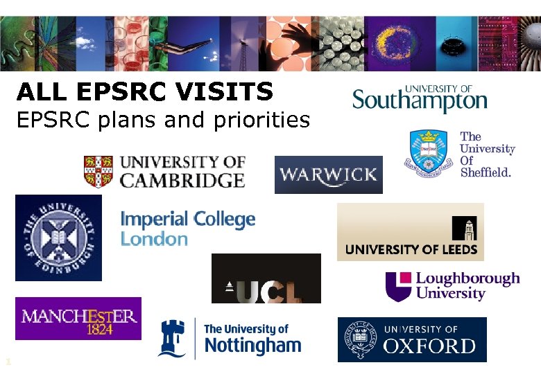 ALL EPSRC VISITS EPSRC plans and priorities 1 