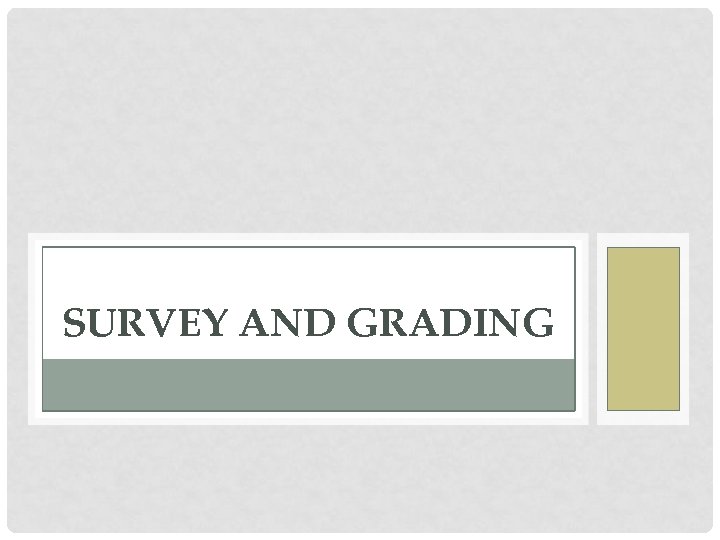 SURVEY AND GRADING 