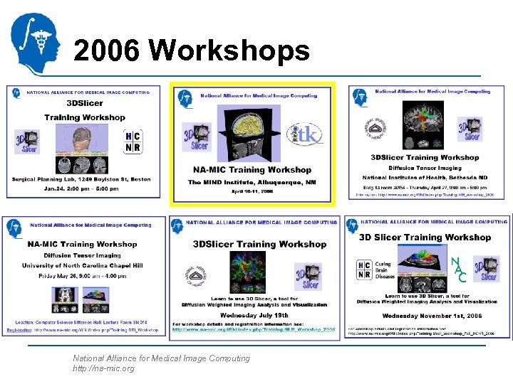 2006 Workshops National Alliance for Medical Image Computing http: //na-mic. org 