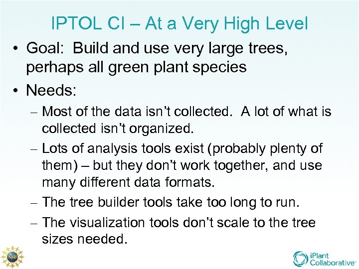 IPTOL CI – At a Very High Level • Goal: Build and use very