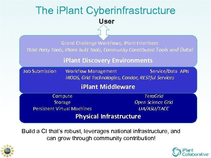 The i. Plant Cyberinfrastructure User Grand Challenge Workflows, i. Plant Interfaces Third Party Tools,
