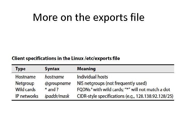 More on the exports file 