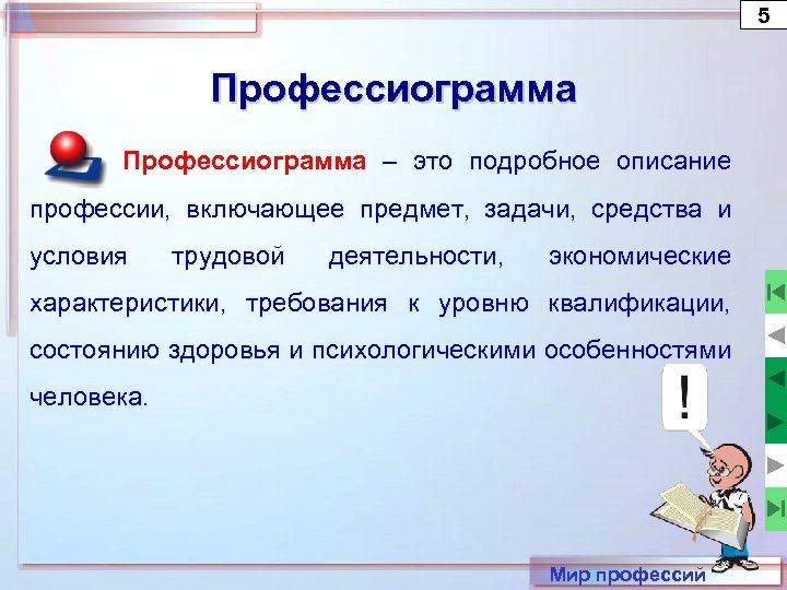 Схема профессиограммы повара